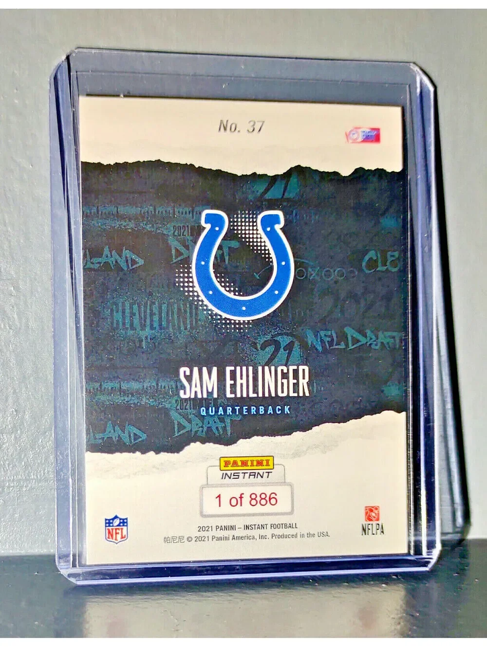 Sam Ehlinger 2021 Panini NFL Instant Draft Night #37 Rookie Card 1 of 886